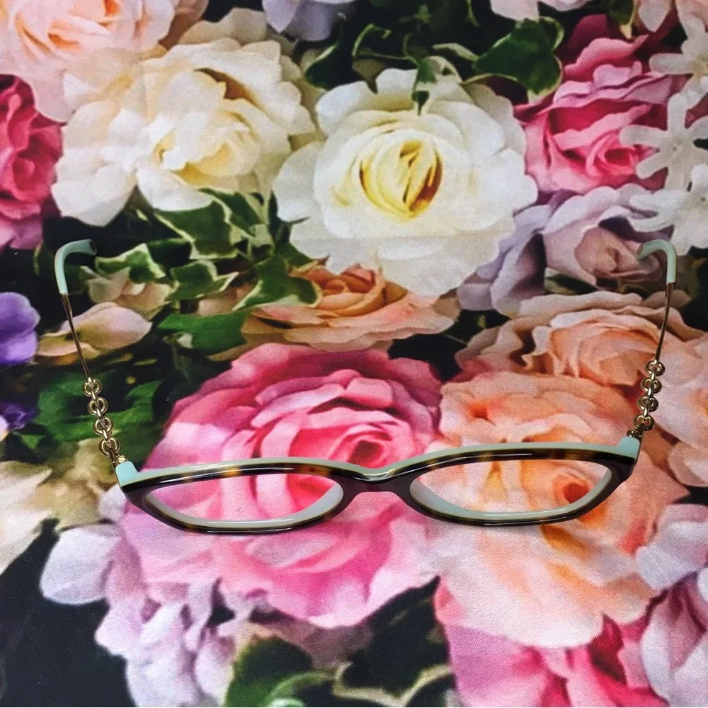 Tiffany & Co. Teal Black & Gold with side Locks frames glasses